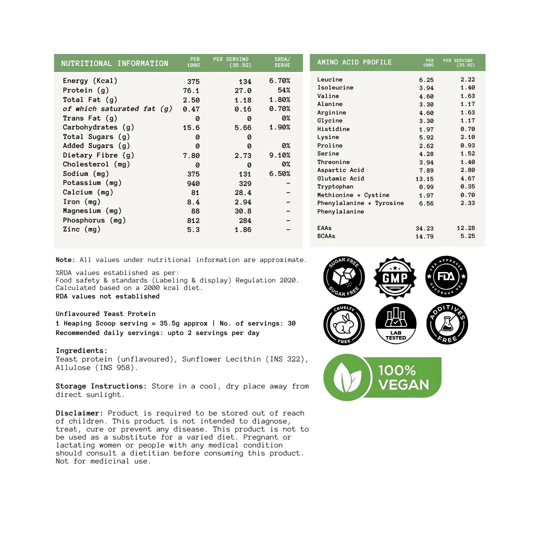 100% Pure Fermented Yeast Protein | Unflavoured - 30 Servings - Image 9
